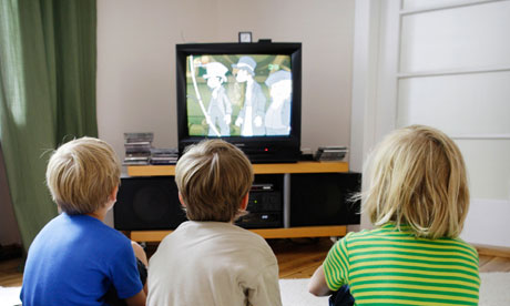 Children watching TV