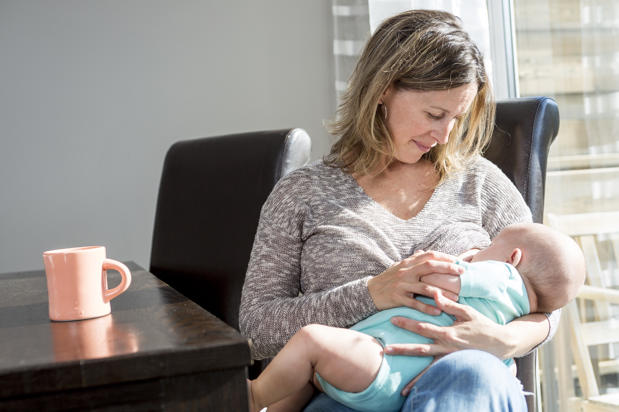 Breast feeding baby.
