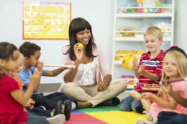 Preschool kids doing activities